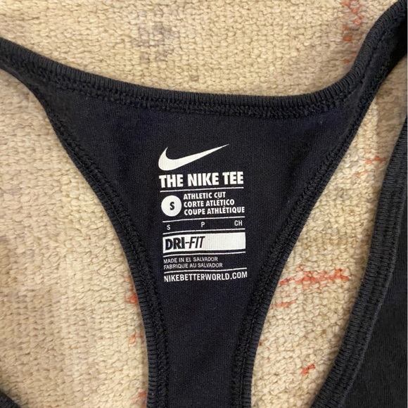 Women’s Nike Dri-Fit Black Racer-Back Tank, “Just Do It” - Picture 3 of 3